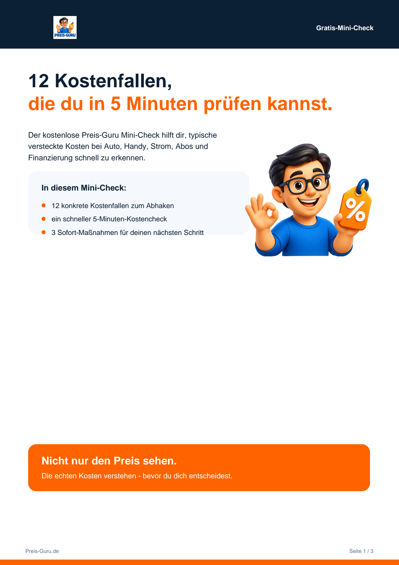 Kostenlose Preis-Guru Checkliste
